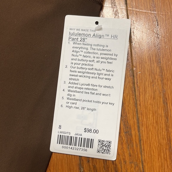 NWT lululemon align 28” leggings JAVA - Picture 8 of 10